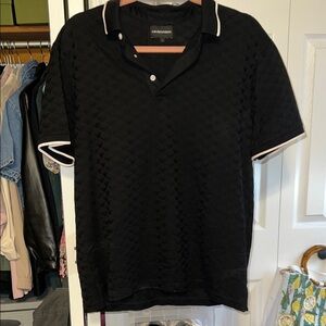 Emporio Armani Black Polo with White Trim